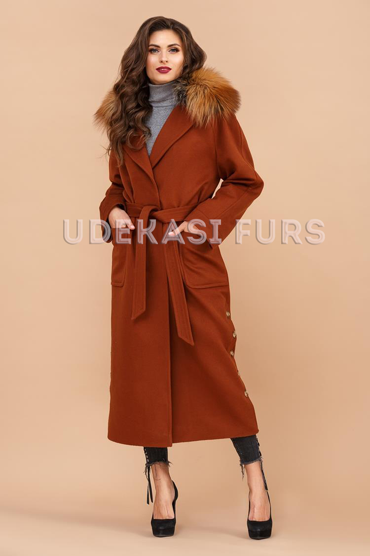 Пальто с мехом Gold Cross Fox 9059-02 от магазина Udekasi Furs  - #1