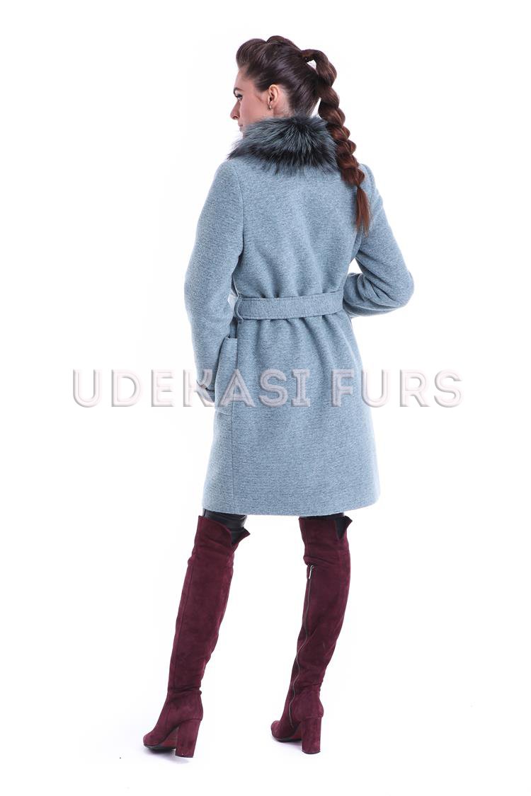 Пальто с мехом чернобурки 9027-06 Udekasi Furs 
