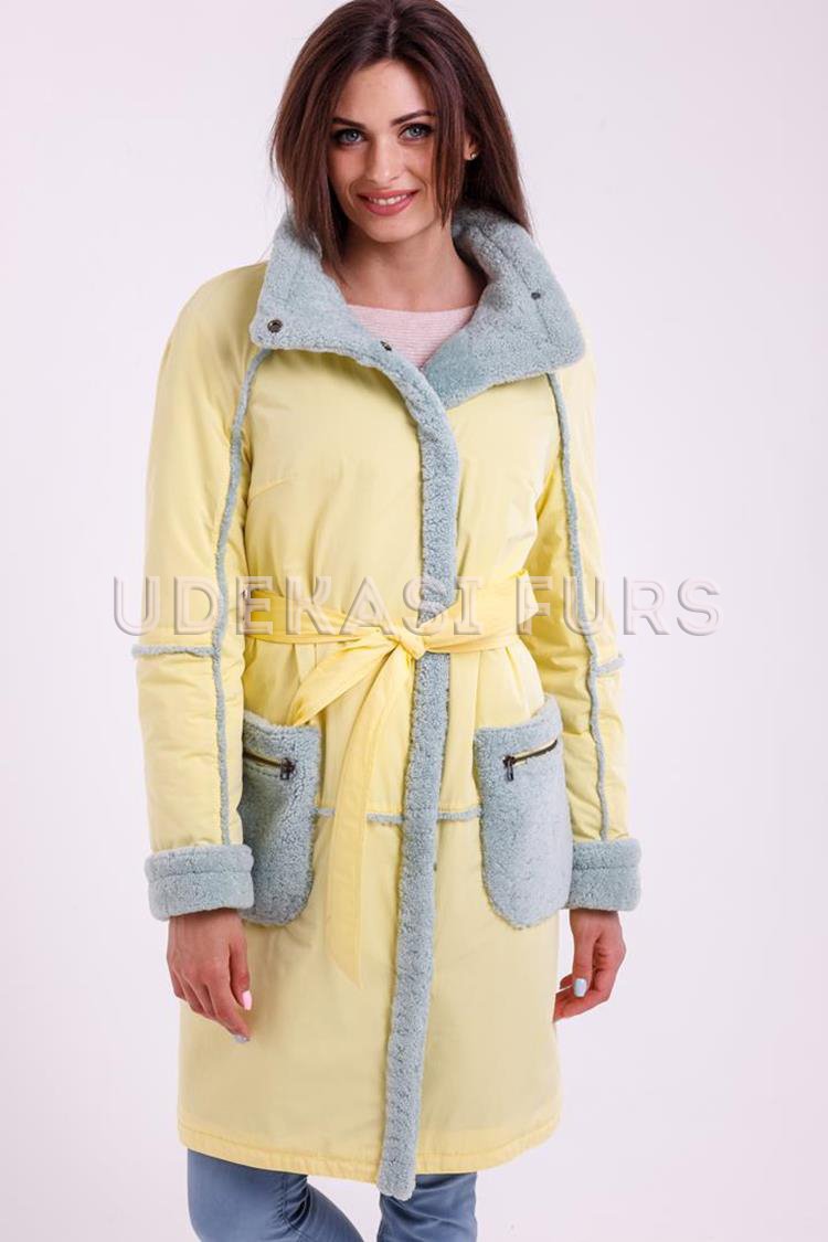 Пальто с мехом Curly 9019-02 от магазина Udekasi Furs  - #1