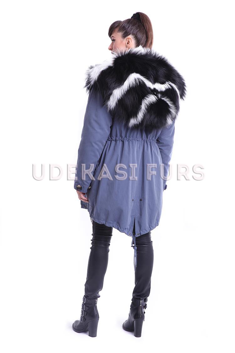 Парка голубая с мехом арктической лисы 5339-64 от Udekasi Furs - #2