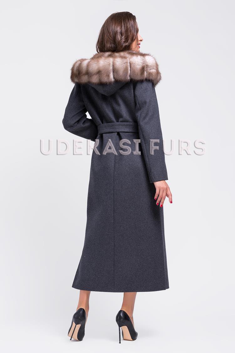 Пальто с мехом каменной куницы 9045-02 от магазина Udekasi Furs  - #2