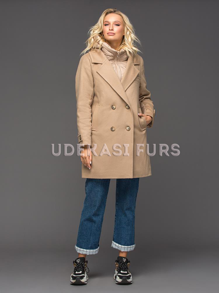 Кашемировое пальто на пуху 5493-001 от Udekasi Furs