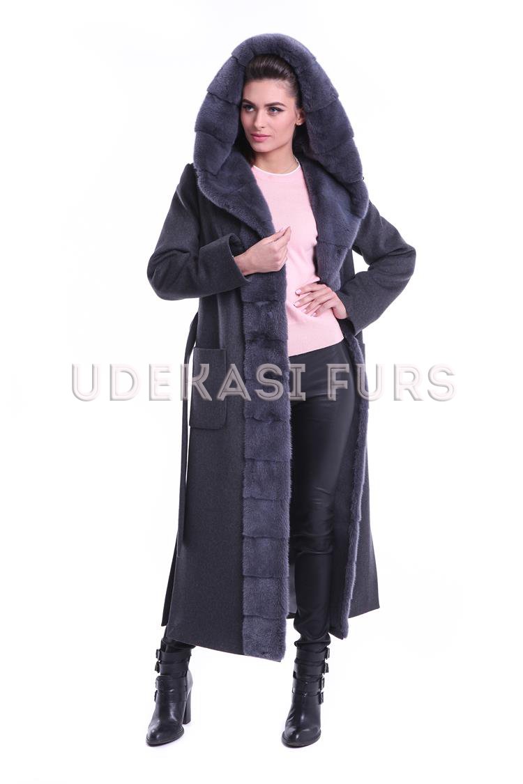 Пальто с мехом норки 9044-01 Udekasi Furs 