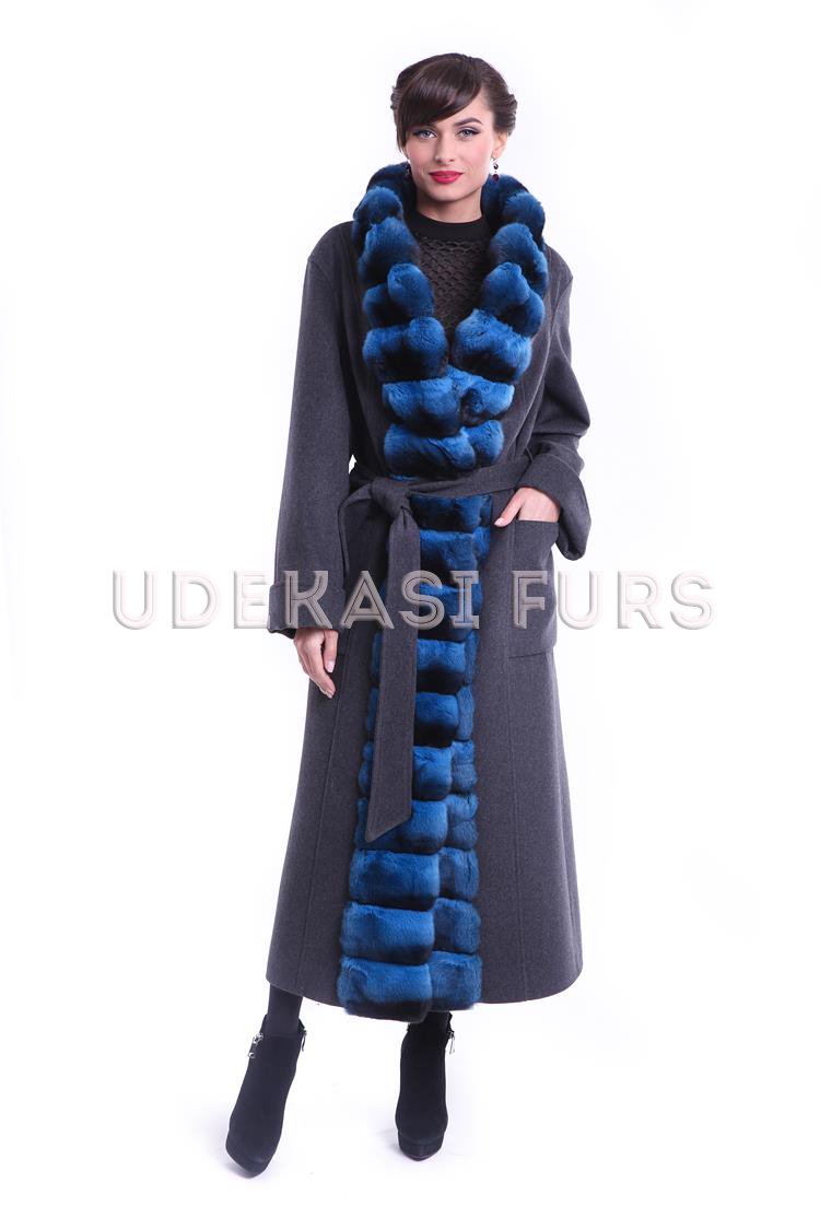 Пальто с мехом шиншиллы 9013-07 от магазина Udekasi Furs  - #1