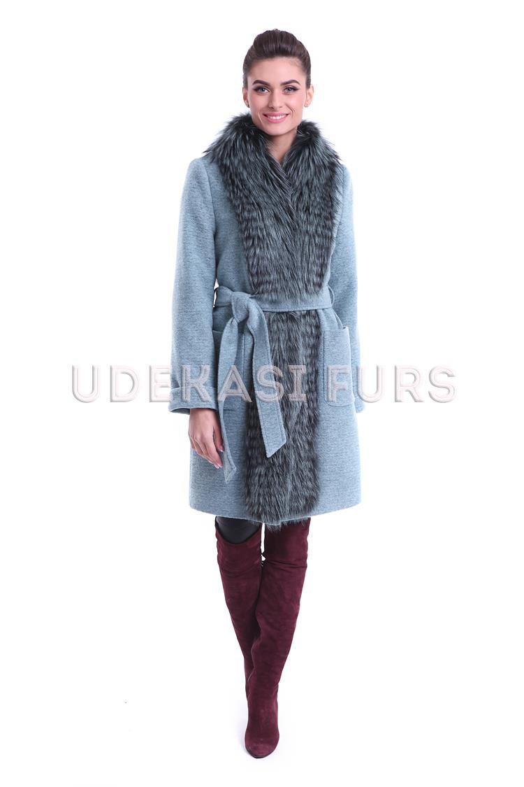 Пальто с мехом чернобурки 9027-06 от магазина Udekasi Furs  - #1