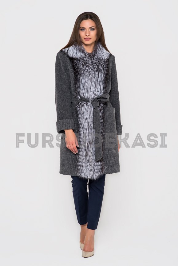 Пальто с мехом чернобурки 9027-01 от магазина Udekasi Furs  - #1