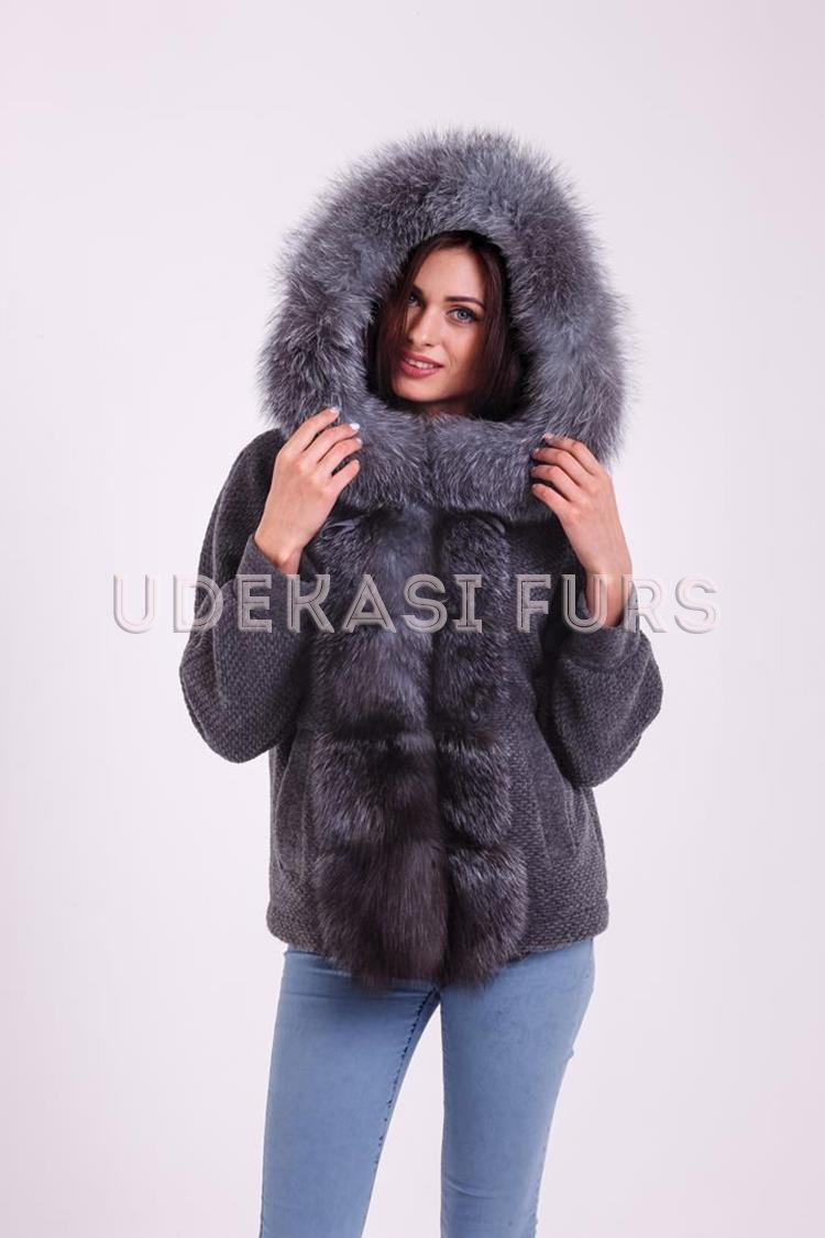 Пальто с мехом чернобурки 9021-01 от магазина Udekasi Furs  - #1