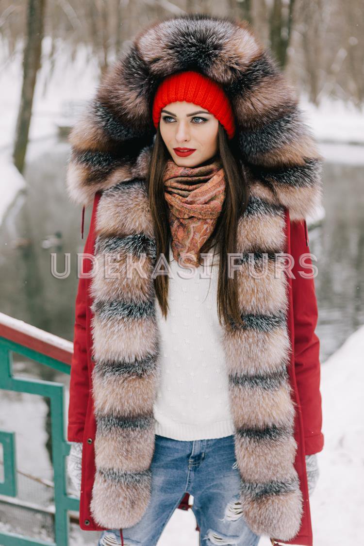 Парка бордо с мехом Blue Frost 5329-236 от Udekasi Furs - #1